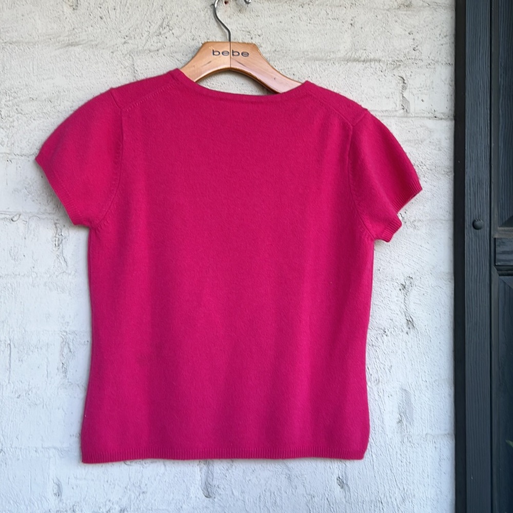 White + Warren Pink Crew Neck Sweater - Picture 4 of 6